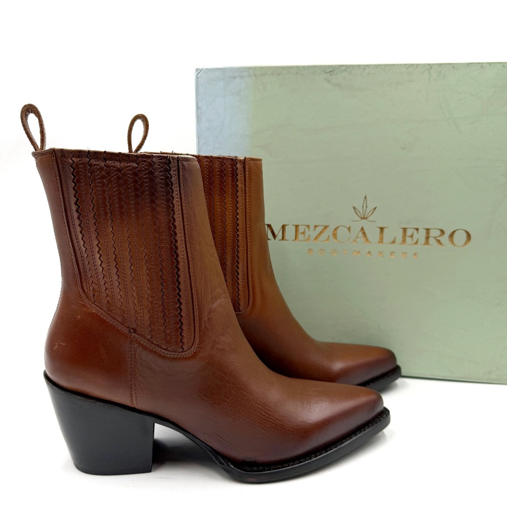 Mezcalero Ady Nuez Boot Brown Leather Western Pointed Toe Womens Sz 10 US